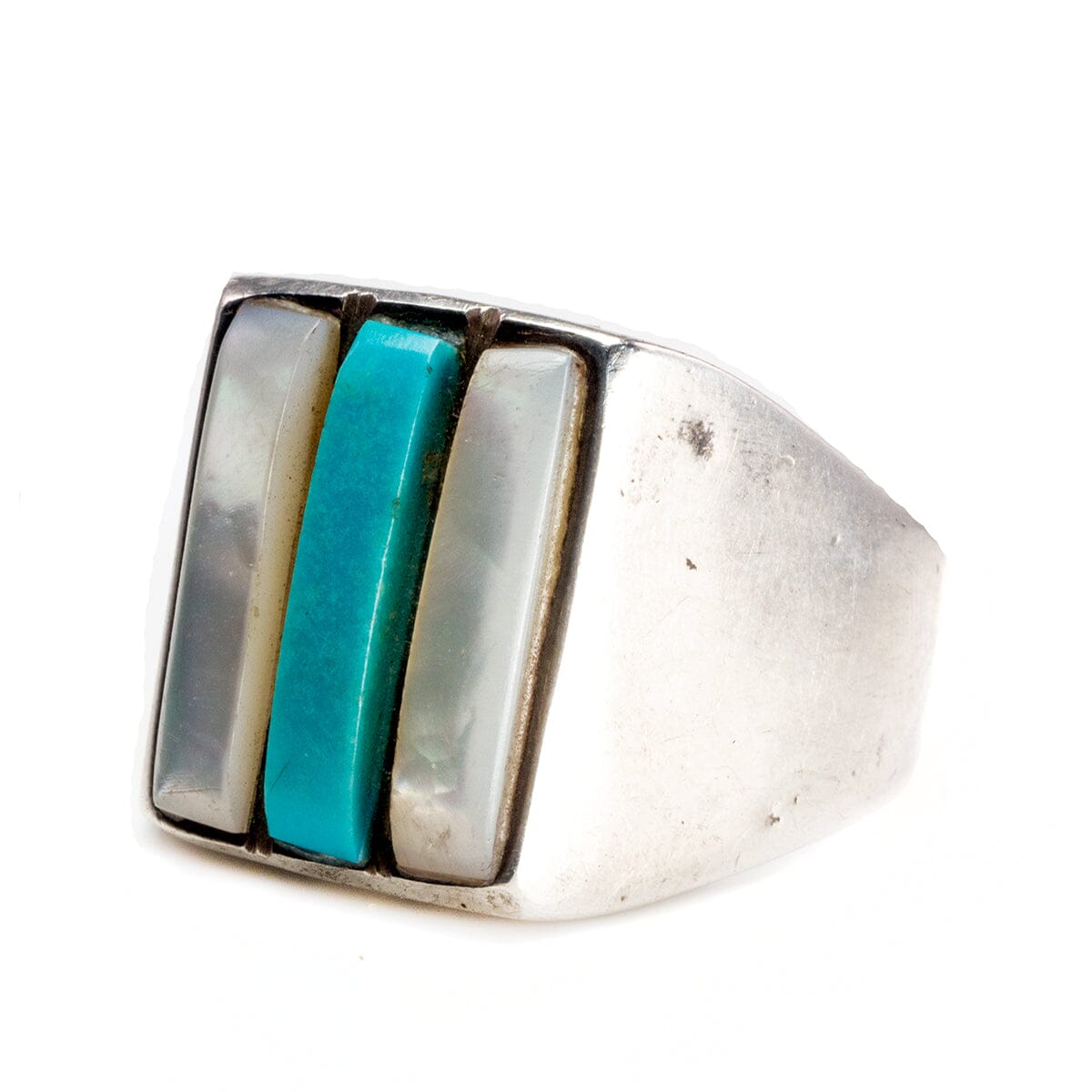 Great Lakes Boutique Silver Pearl &amp; Turquoise Native American Ring