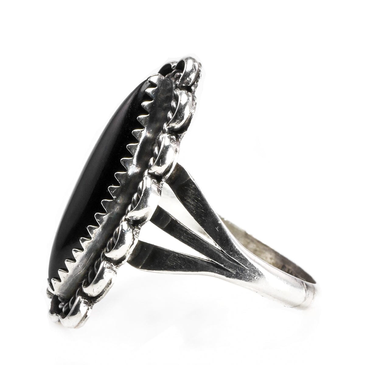 Great Lakes Boutique Silver &amp; Black Onyx Feather Ring