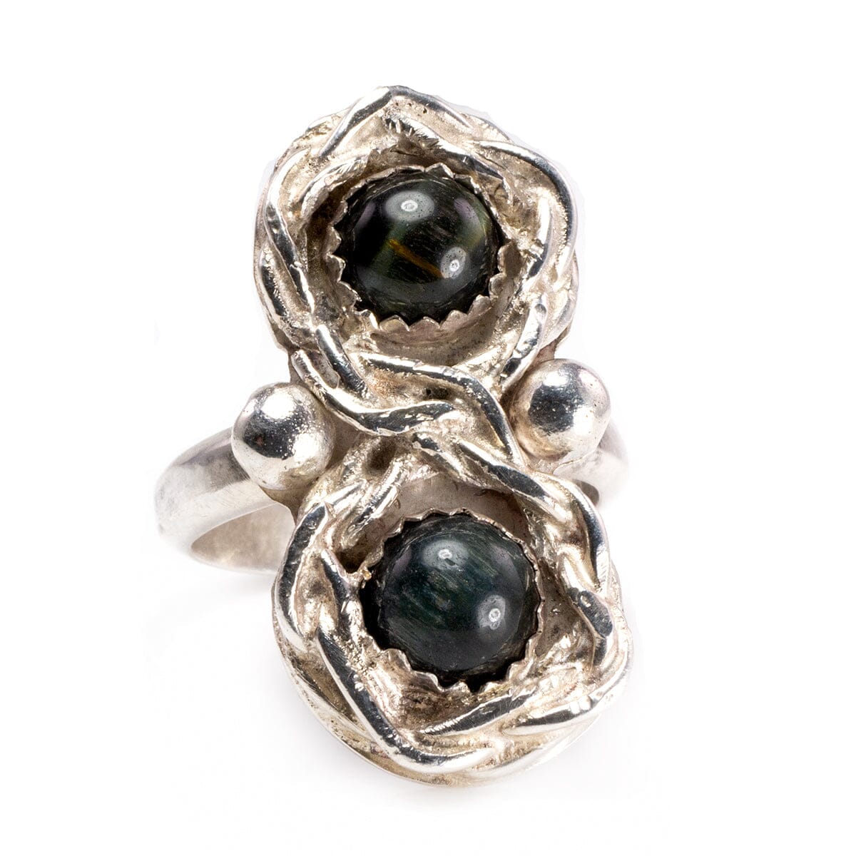 Great Lakes Boutique Silver &amp; Gray Cat&#39;s Eye Handmade Ring