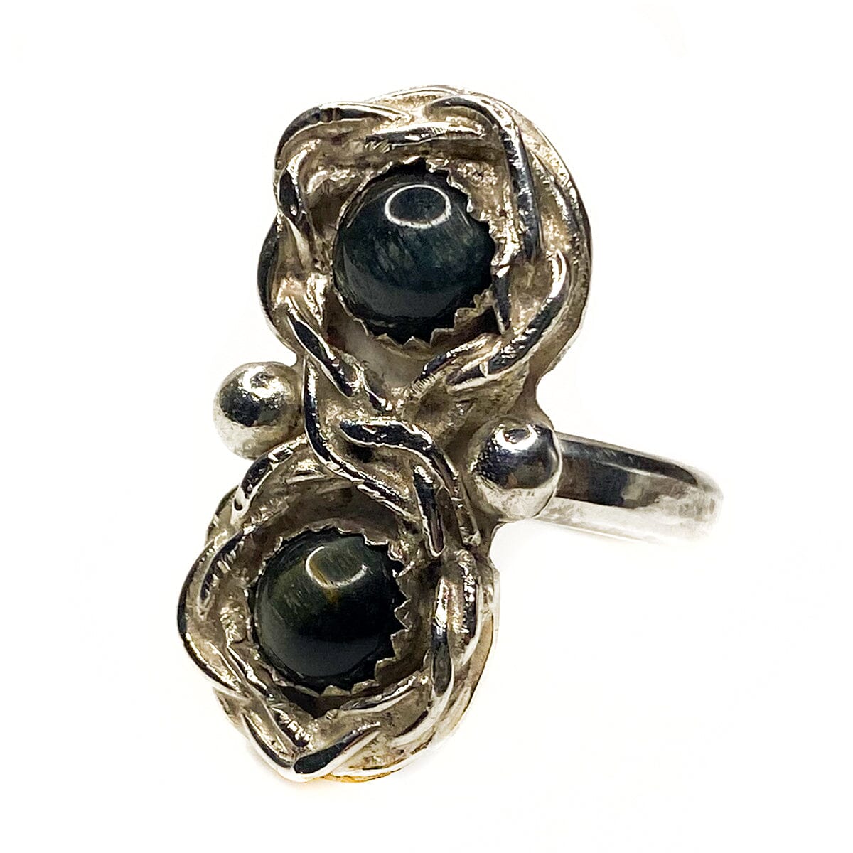Great Lakes Boutique Silver &amp; Gray Cat&#39;s Eye Handmade Ring
