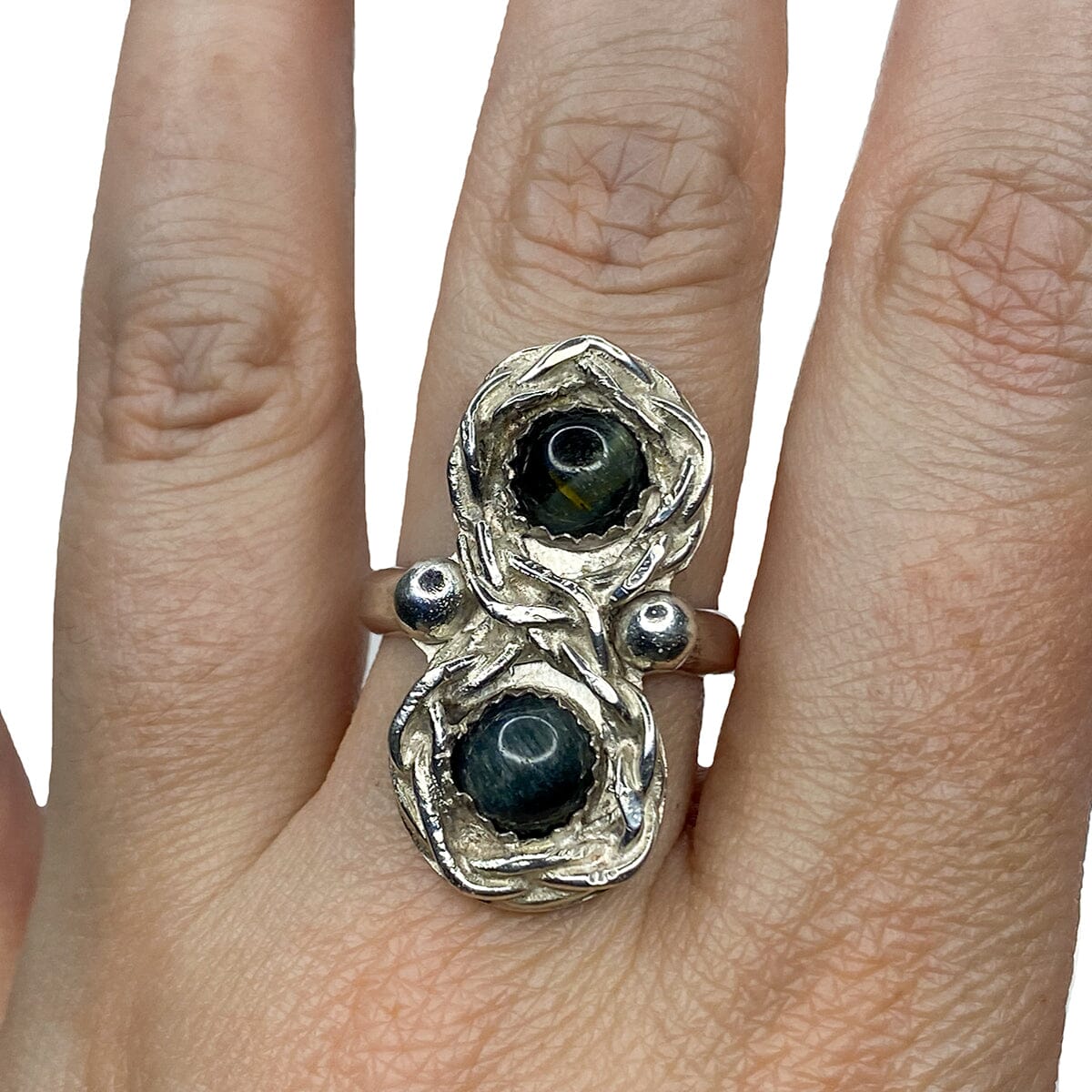 Great Lakes Boutique Silver &amp; Gray Cat&#39;s Eye Handmade Ring