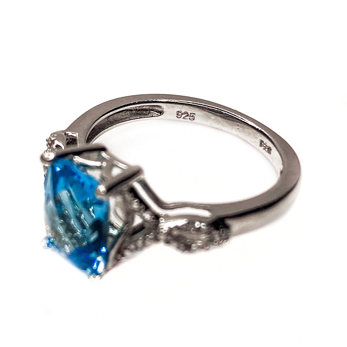 Great Lakes Boutique Silver Aquamarine &amp; Diamond Ring