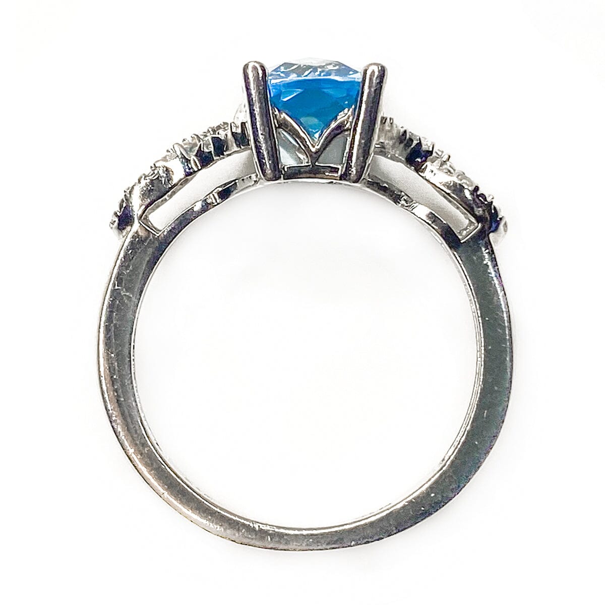 Great Lakes Boutique Silver Aquamarine &amp; Diamond Ring