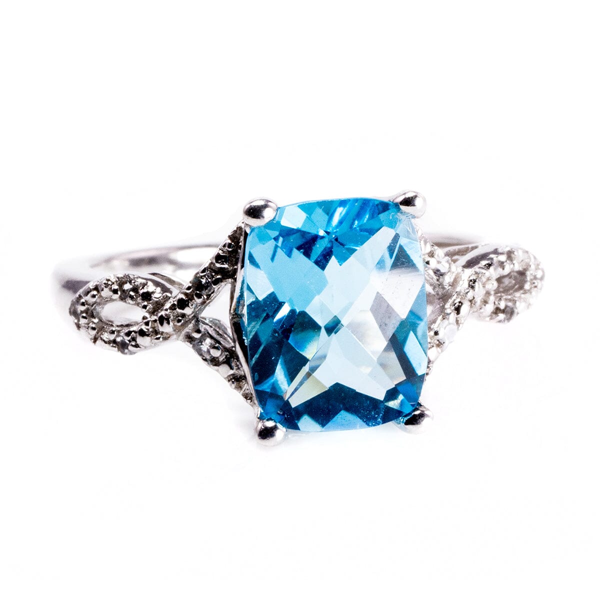 Great Lakes Boutique Silver Aquamarine &amp; Diamond Ring