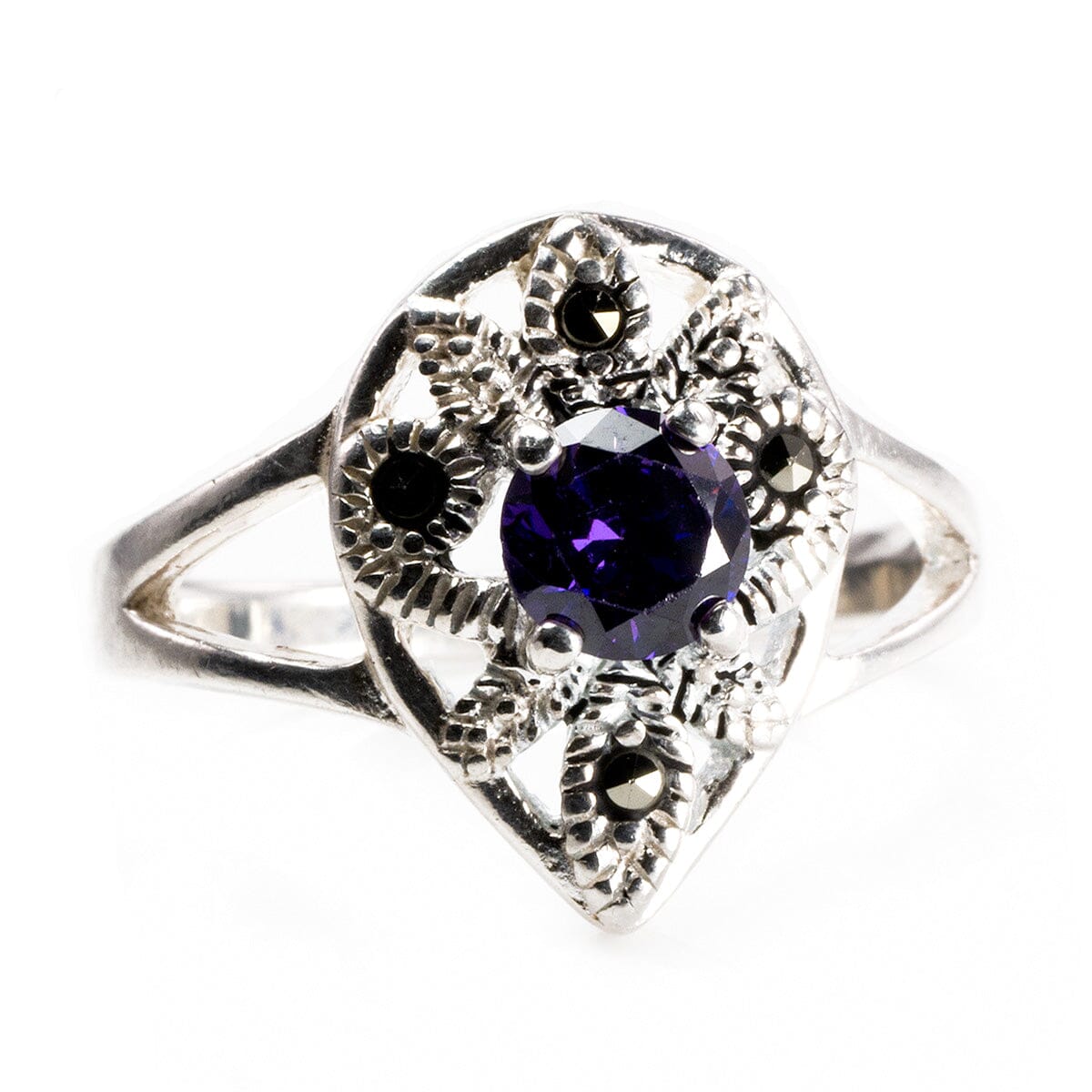 Great Lakes Boutique Silver &amp; Purple Cubic Zirconia Ring