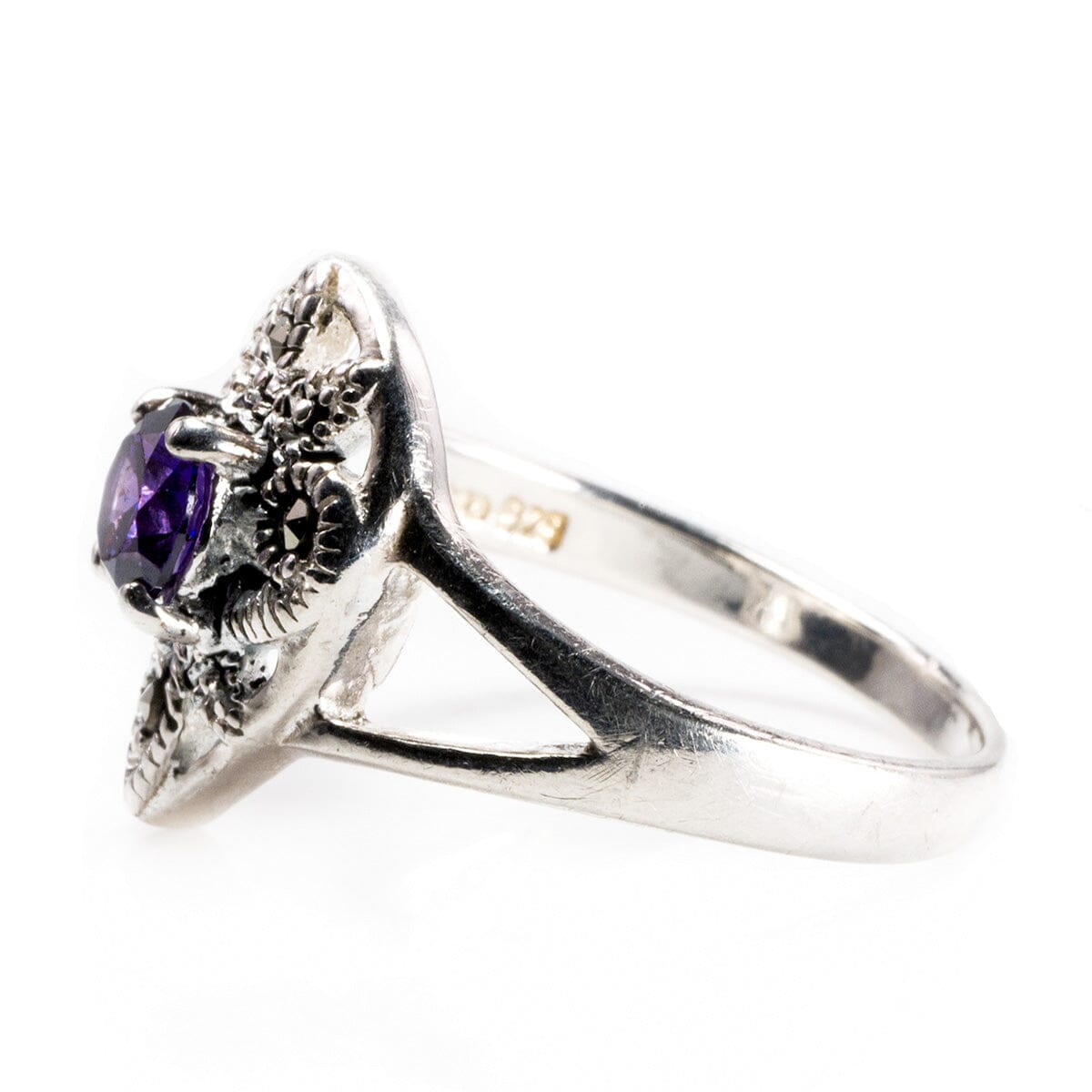 Great Lakes Boutique Silver &amp; Purple Cubic Zirconia Ring