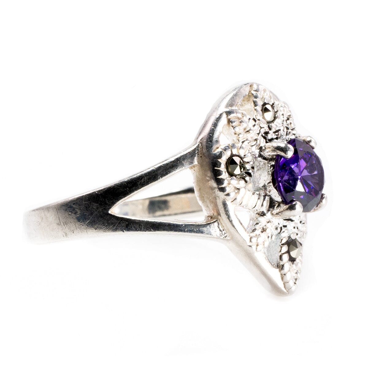 Great Lakes Boutique Silver &amp; Purple Cubic Zirconia Ring