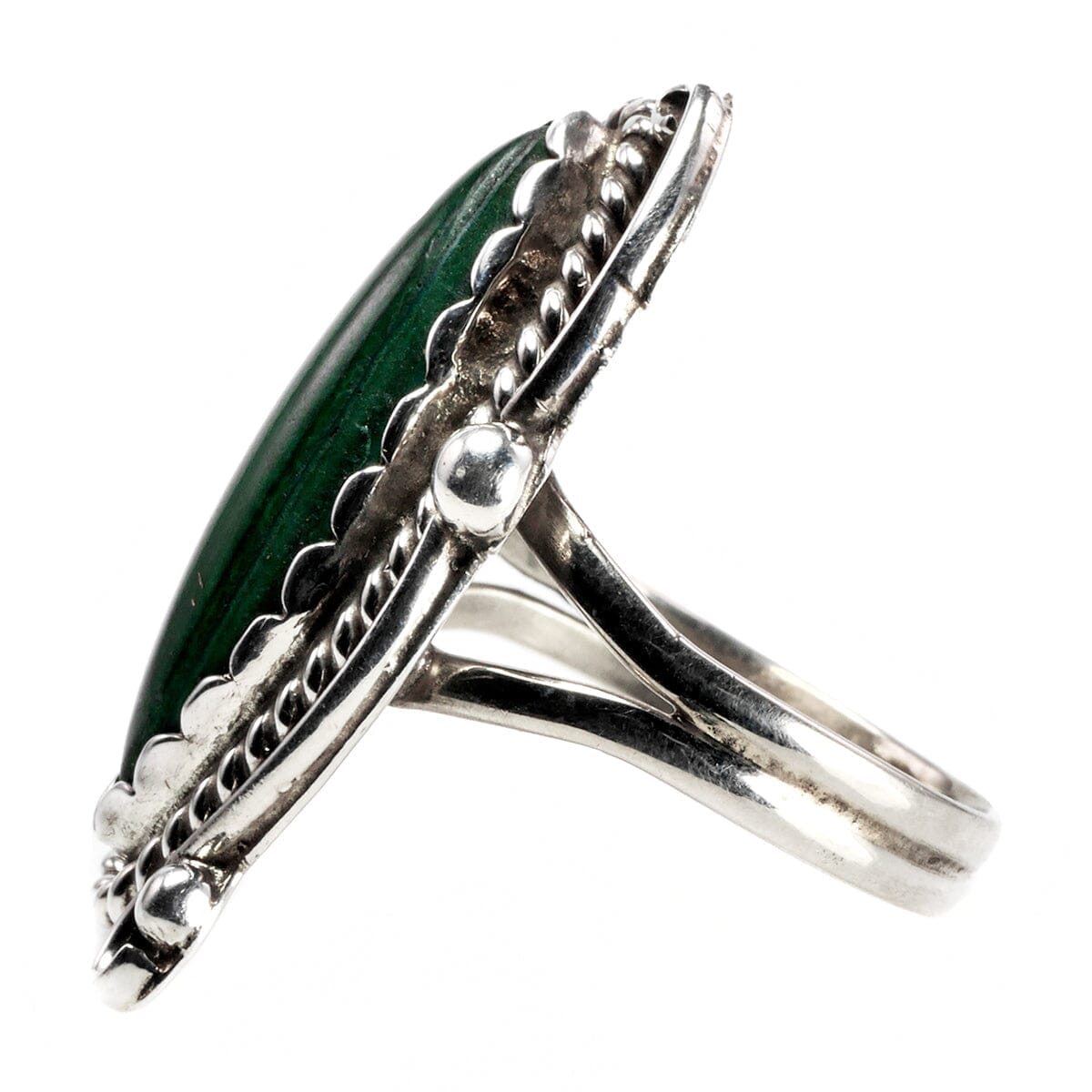 Great Lakes Boutique Native American Silver &amp; Malachite Ring