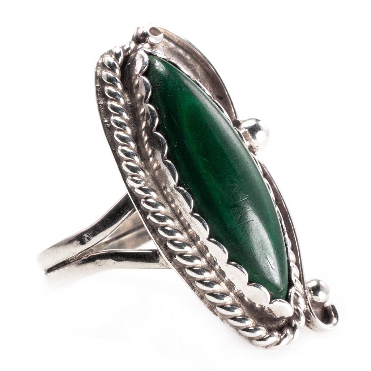 Great Lakes Boutique Native American Silver &amp; Malachite Ring