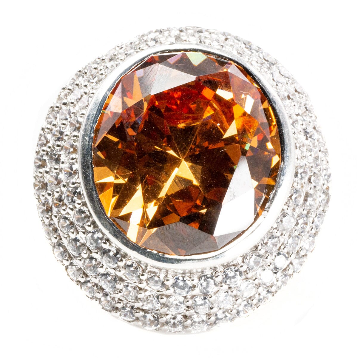 Great Lakes Boutique Silver Cocktail Ring with Cubic Zirconia