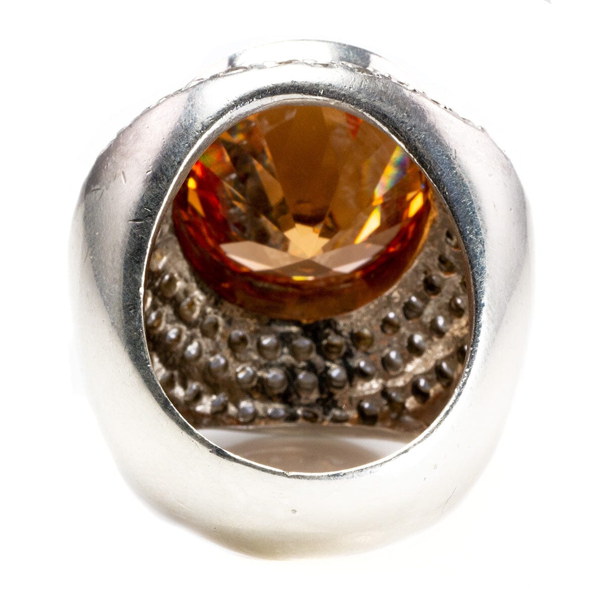 Great Lakes Boutique Silver Cocktail Ring with Cubic Zirconia