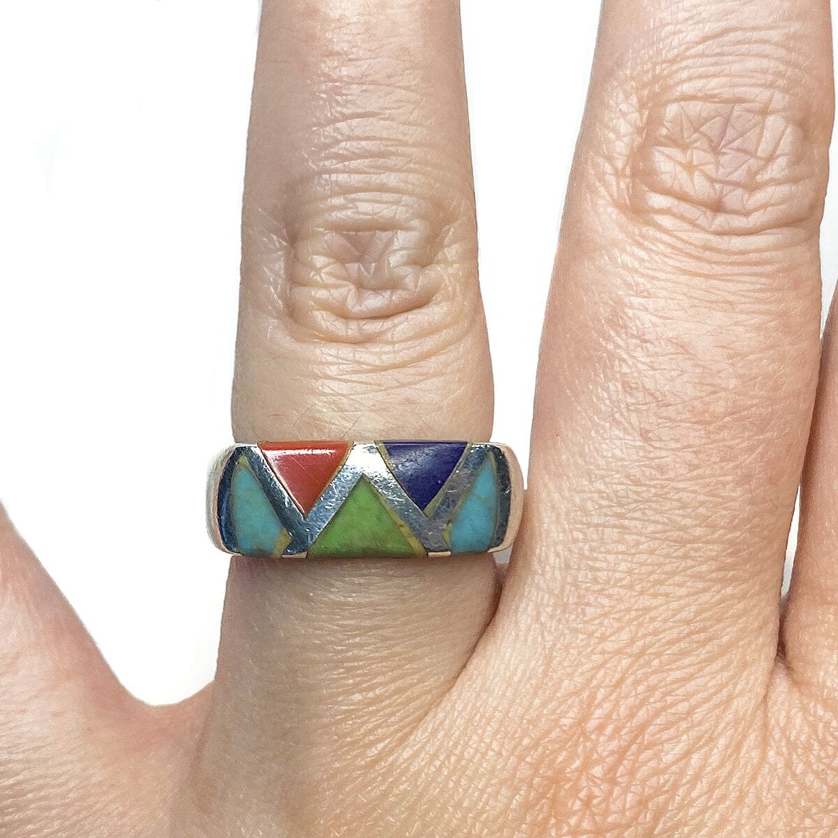 Great Lakes Boutique Southwestern Silver &amp; Gemstone Band