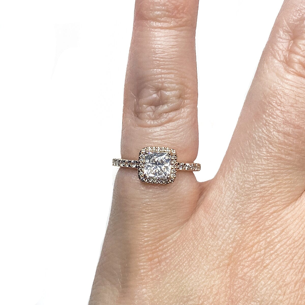 Great Lakes Boutique Pandora Rose Plated Halo Ring