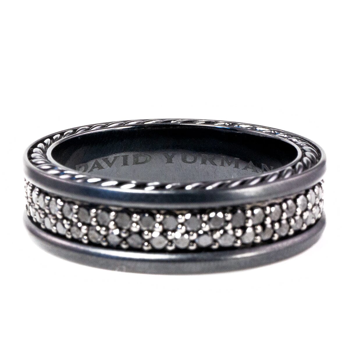 Great Lakes Boutique David Yurman Streamline Titanium &amp; Black Diamond Ring