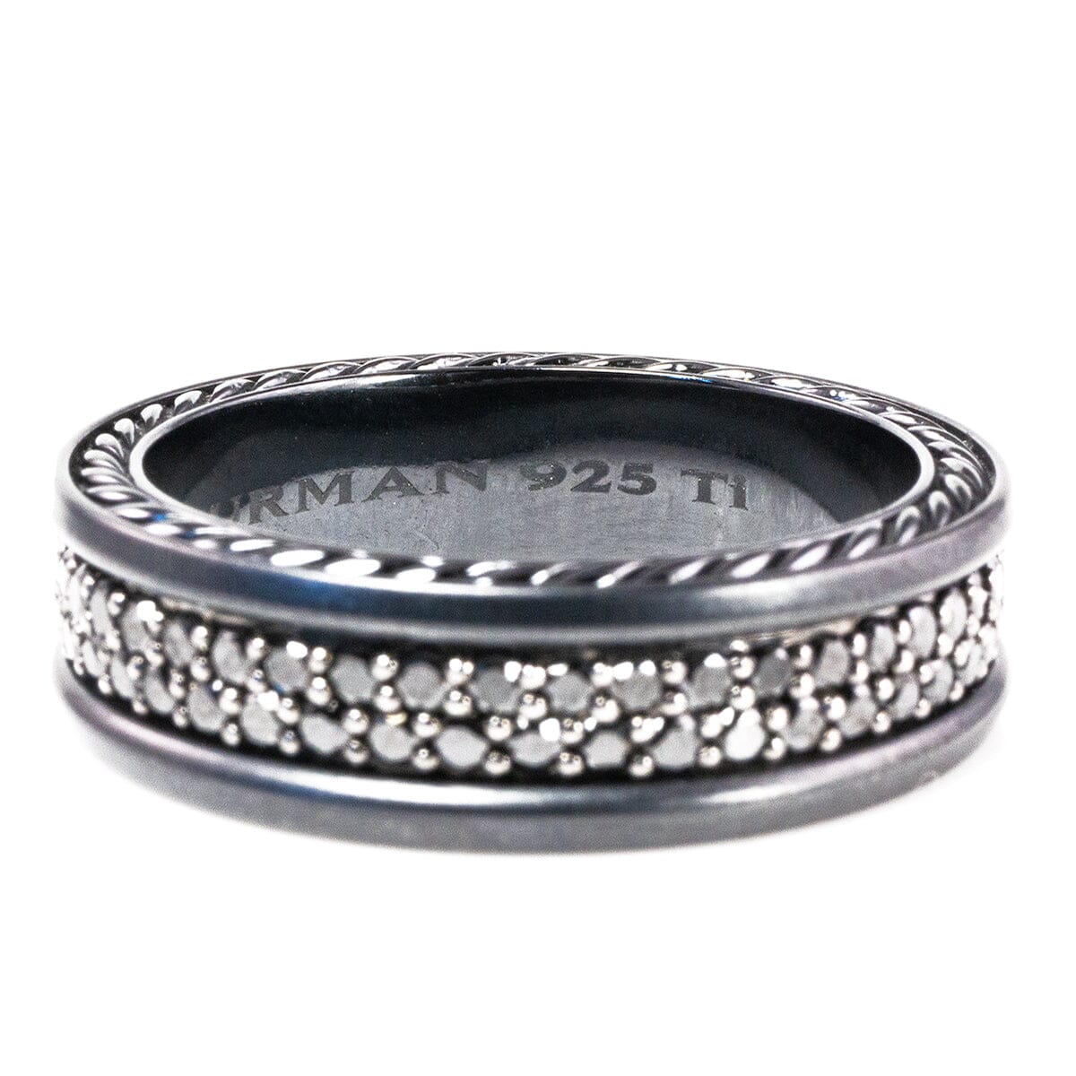 Great Lakes Boutique David Yurman Streamline Titanium &amp; Black Diamond Ring