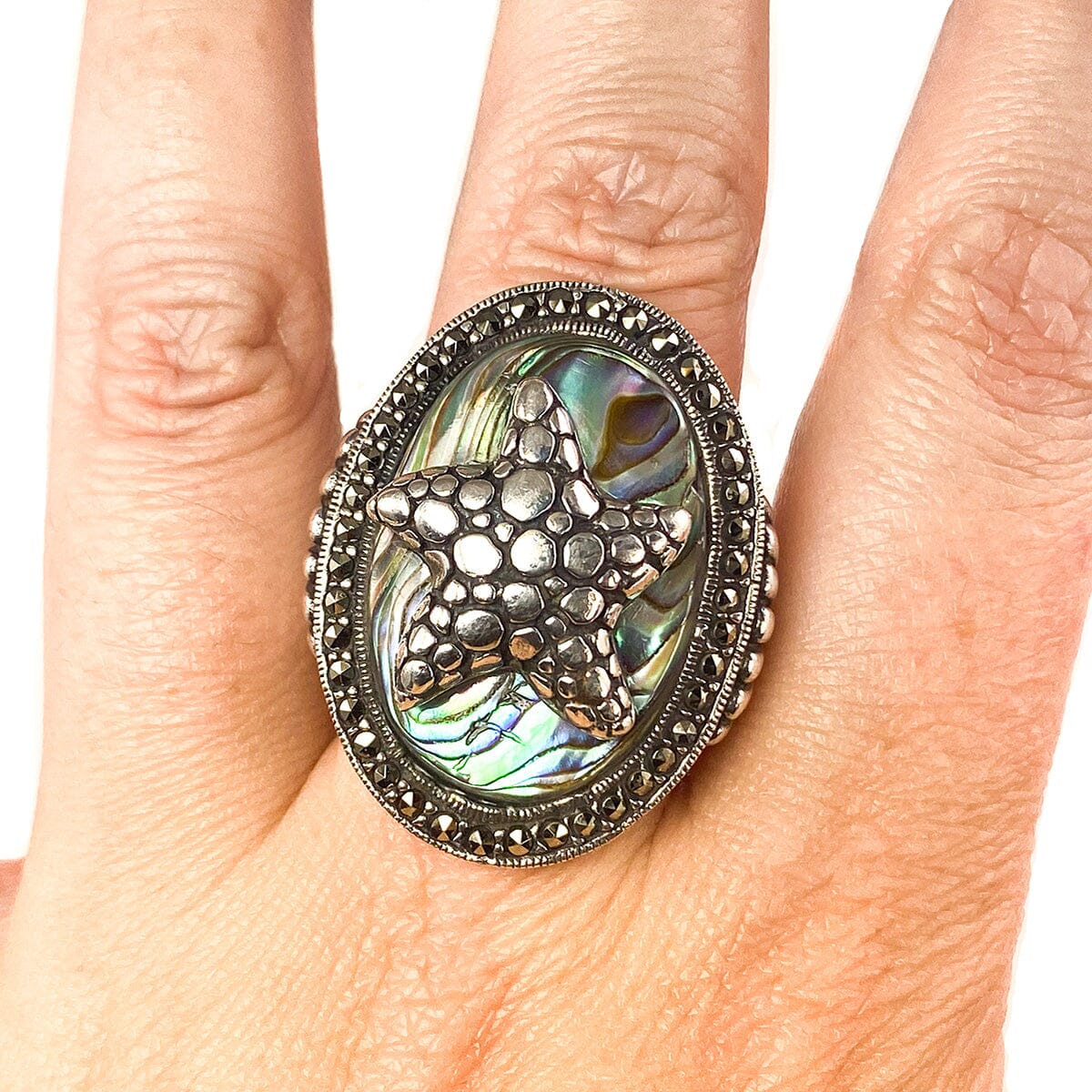 Great Lakes Boutique Silver & Abalone Starfish Ring