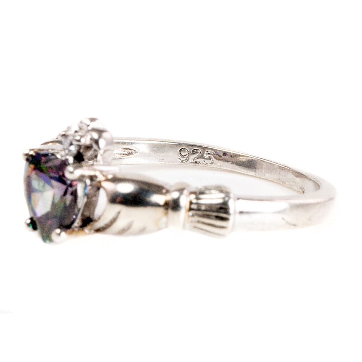 Great Lakes Coin Silver &amp; Mystic Topaz Claddagh Ring