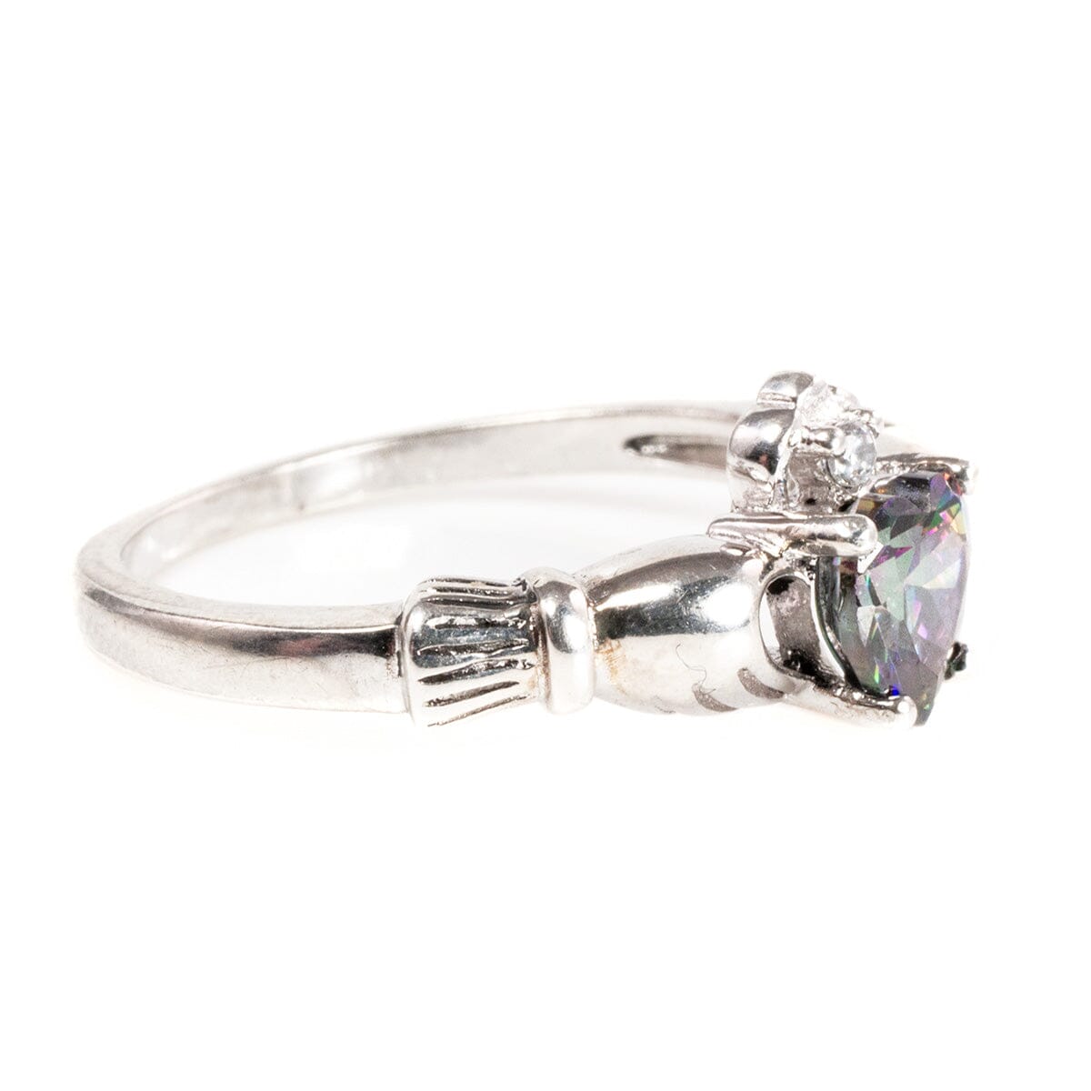 Great Lakes Coin Silver &amp; Mystic Topaz Claddagh Ring