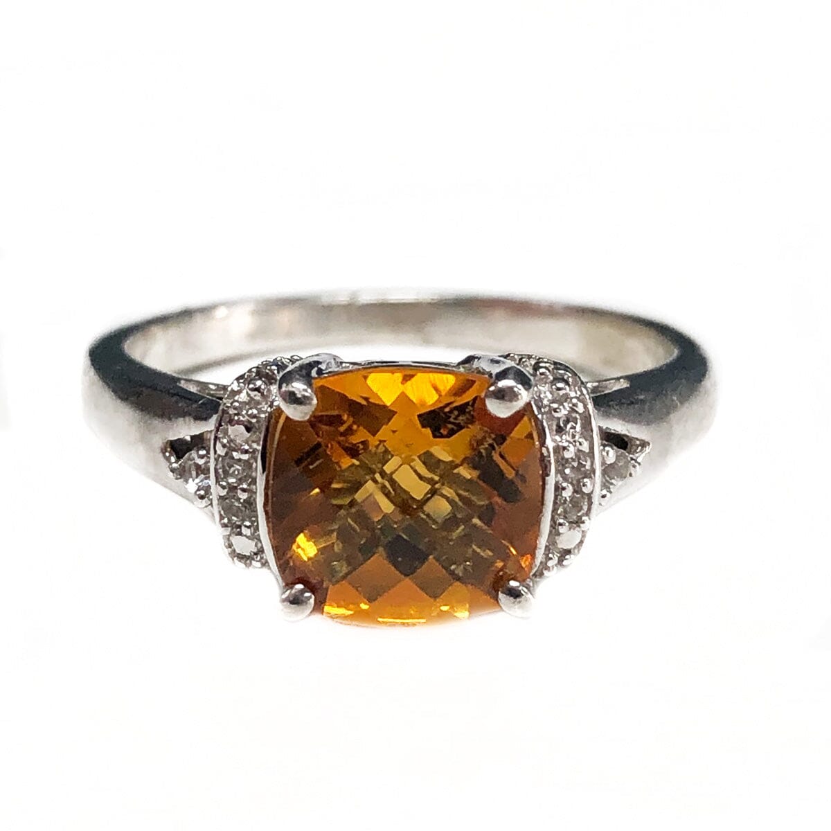 Great Lakes Boutique Silver Citrine &amp; White Sapphire Ring