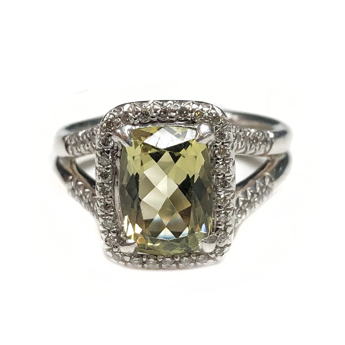 Great Lakes Coin John Hardy Classic Chain Magic Cut Silver Green Amethyst & Diamond Ring