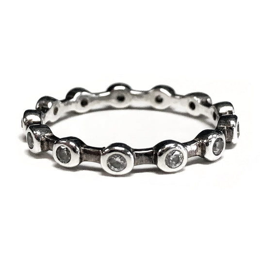 Silver & Cubic Zirconia Eternity Band