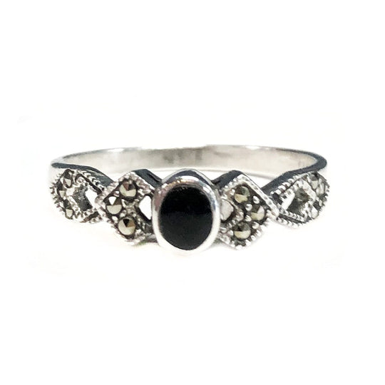 Charles Winston Silver & Onyx Ring