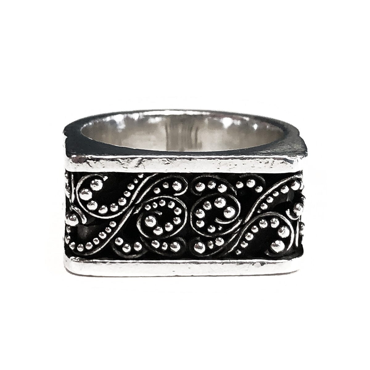 Great Lakes Coin Lois Hill Sterling Silver Scroll Caviar Bead Ring