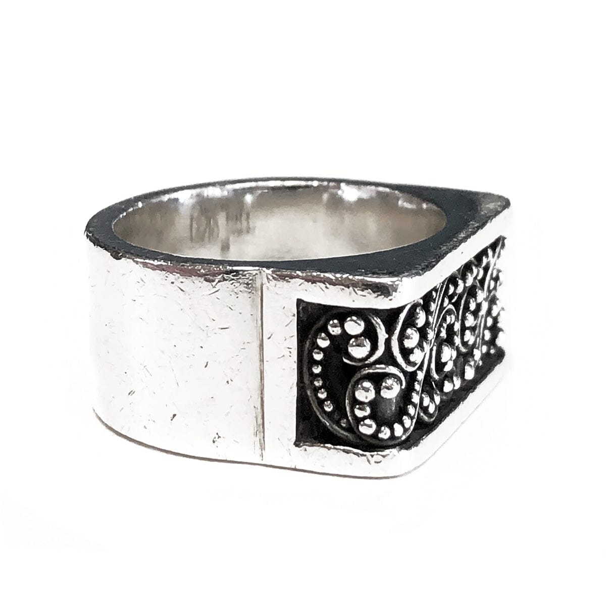 Great Lakes Coin Lois Hill Sterling Silver Scroll Caviar Bead Ring