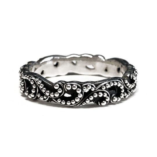 Lois Hill Silver Granulated Oxidized Ring