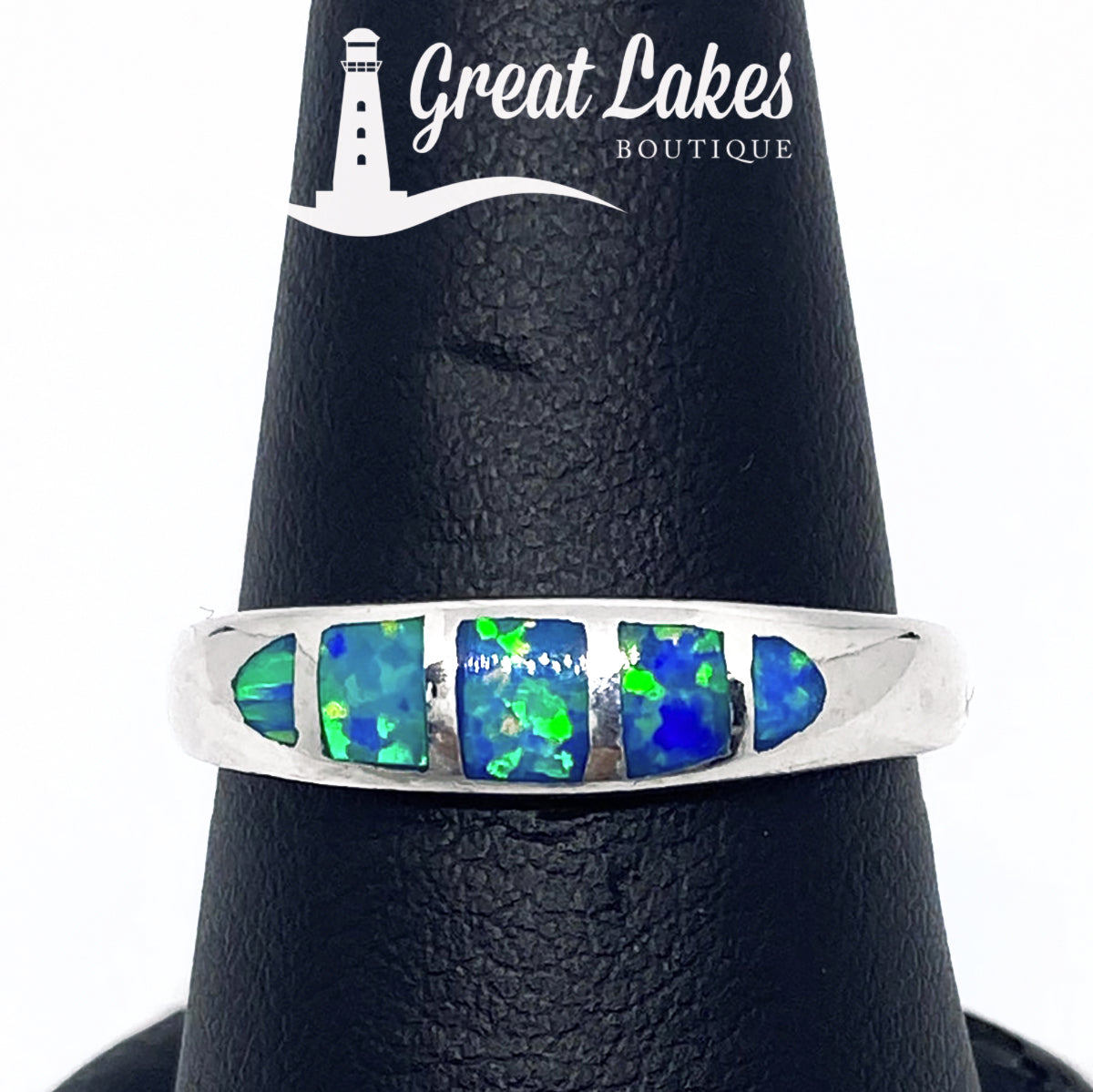 Great Lakes Boutique Silver &amp; Crushed Opal Ring
