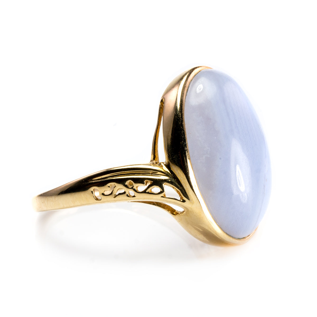 Great Lakes Boutique 10 k Yellow Gold Blue Agate Ring