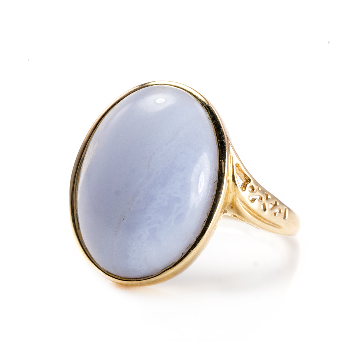 Great Lakes Boutique 10 k Yellow Gold Blue Agate Ring