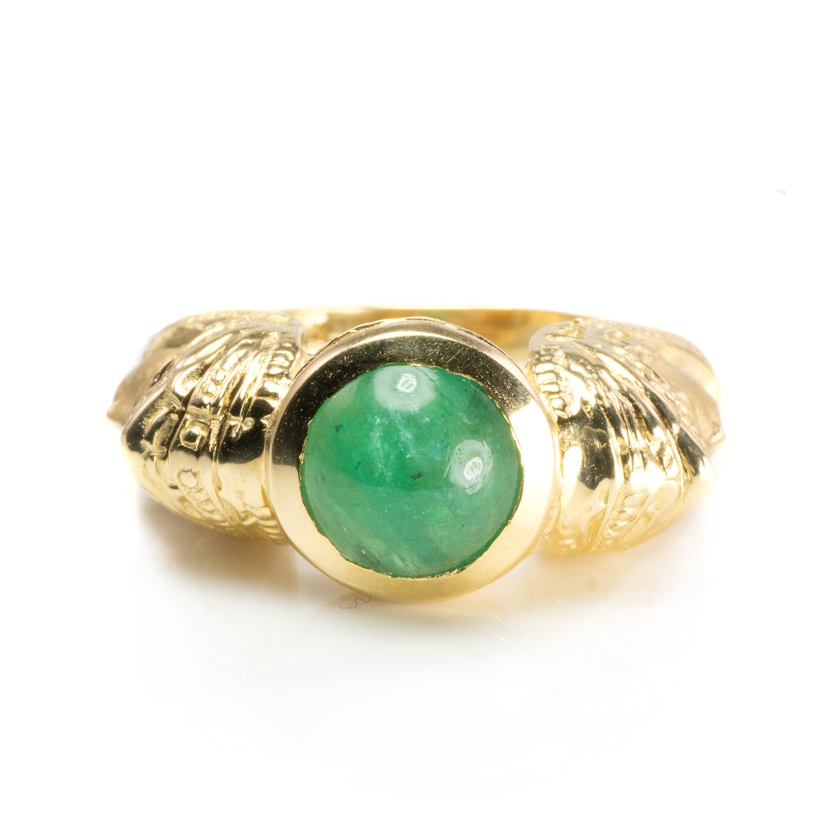 Great Lakes Boutique 14 k Yellow Gold Bezel Set Emerald Ring