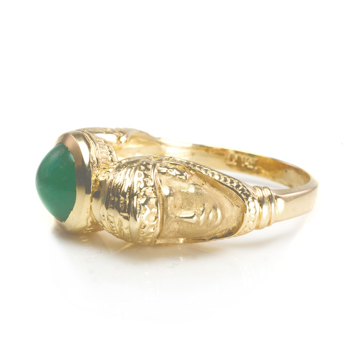 Great Lakes Boutique 14 k Yellow Gold Bezel Set Emerald Ring