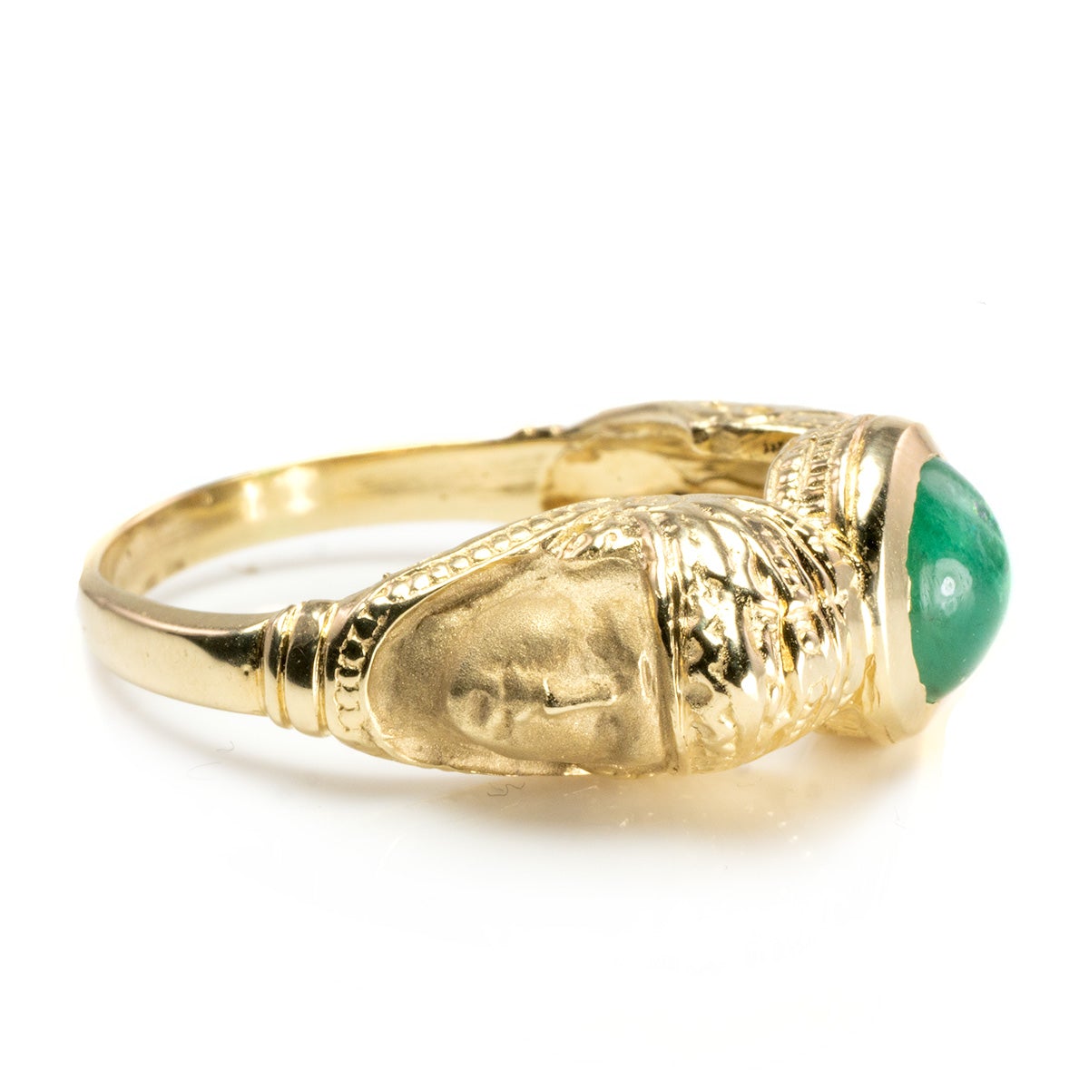 Great Lakes Boutique 14 k Yellow Gold Bezel Set Emerald Ring
