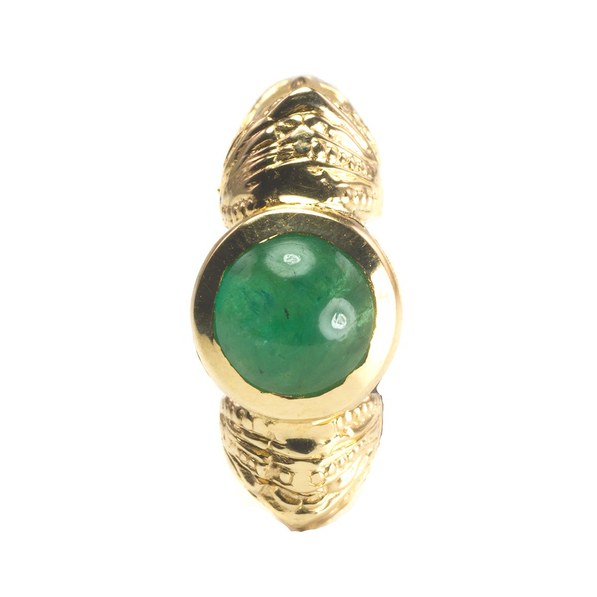 Great Lakes Boutique 14 k Yellow Gold Bezel Set Emerald Ring