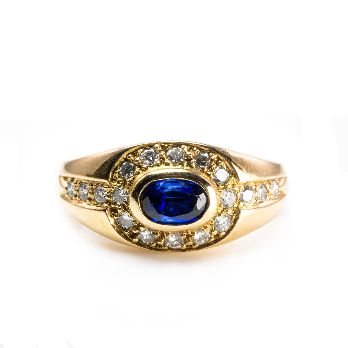 Great Lakes Boutique 14 k Yellow Gold Sapphire &amp; Diamond Ring