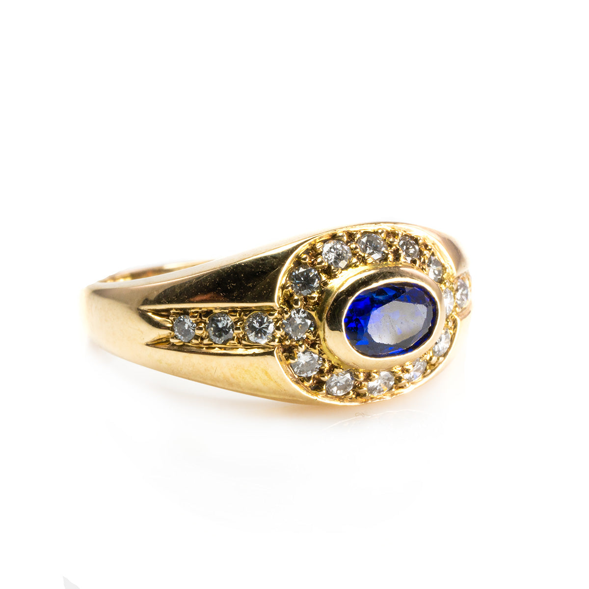 Great Lakes Boutique 14 k Yellow Gold Sapphire &amp; Diamond Ring