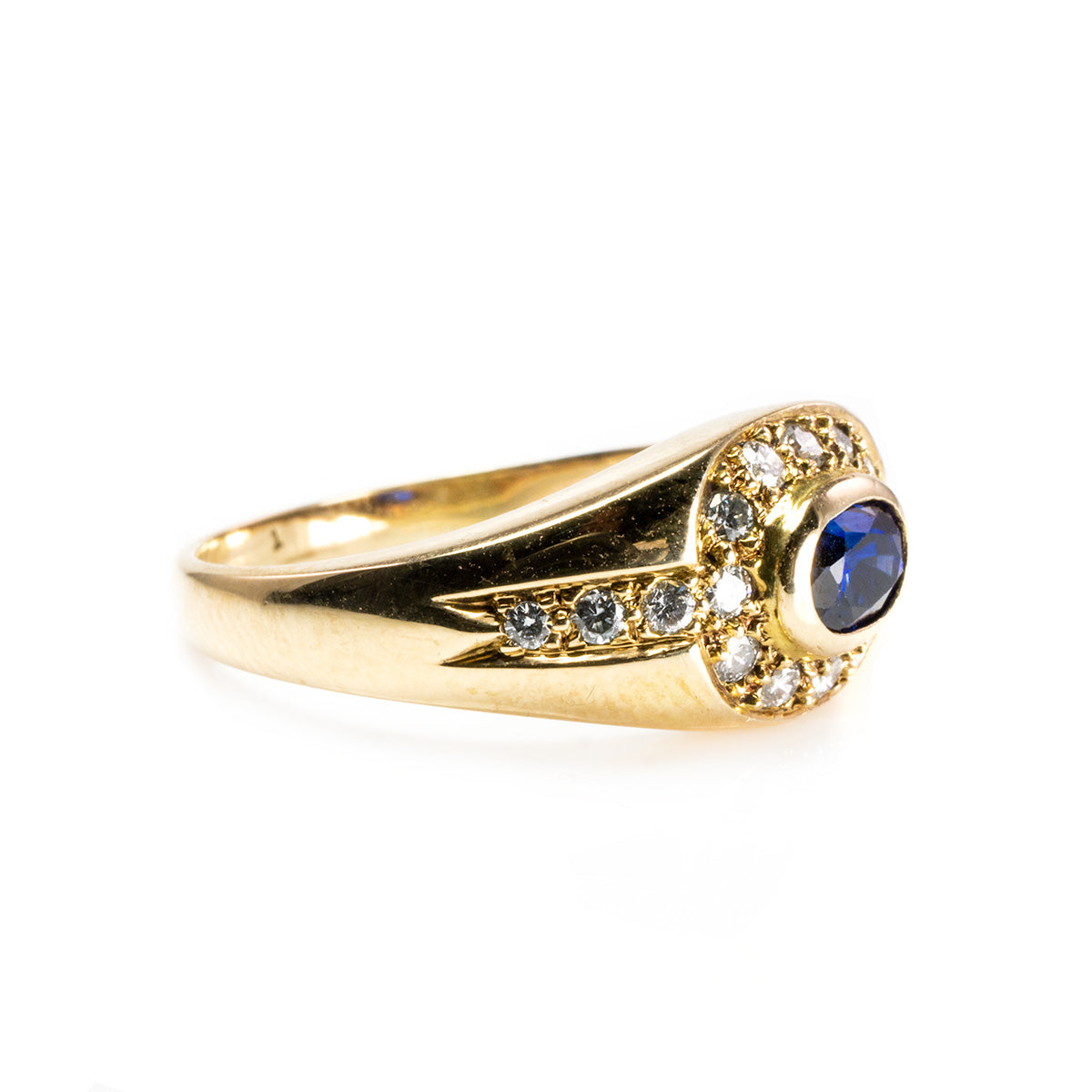 Great Lakes Boutique 14 k Yellow Gold Sapphire &amp; Diamond Ring