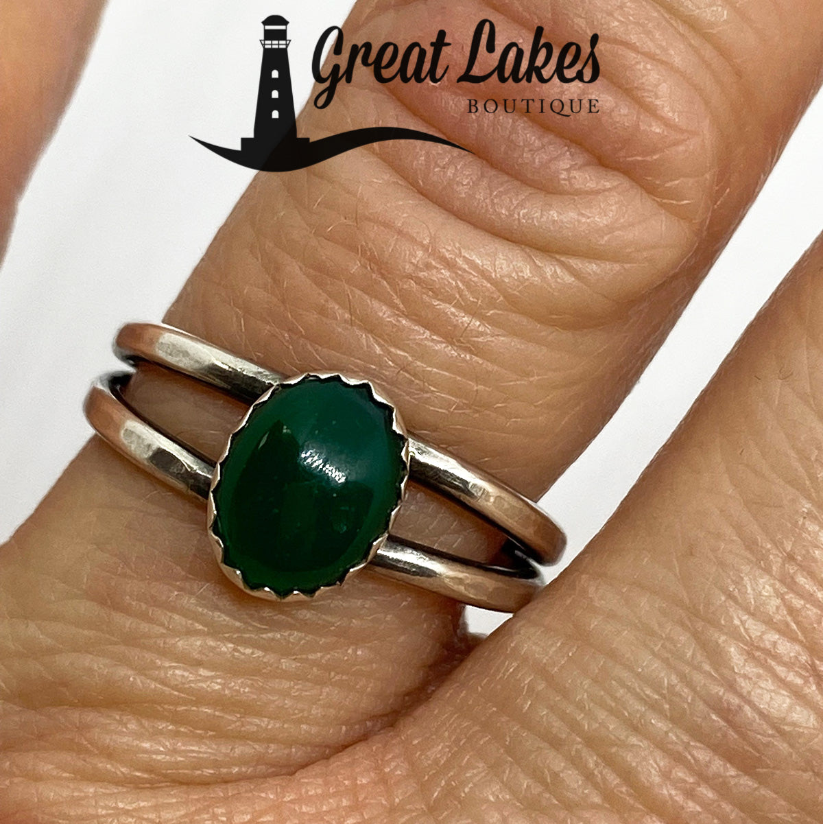 Great Lakes Boutique Silver &amp; Green Onyx Ring