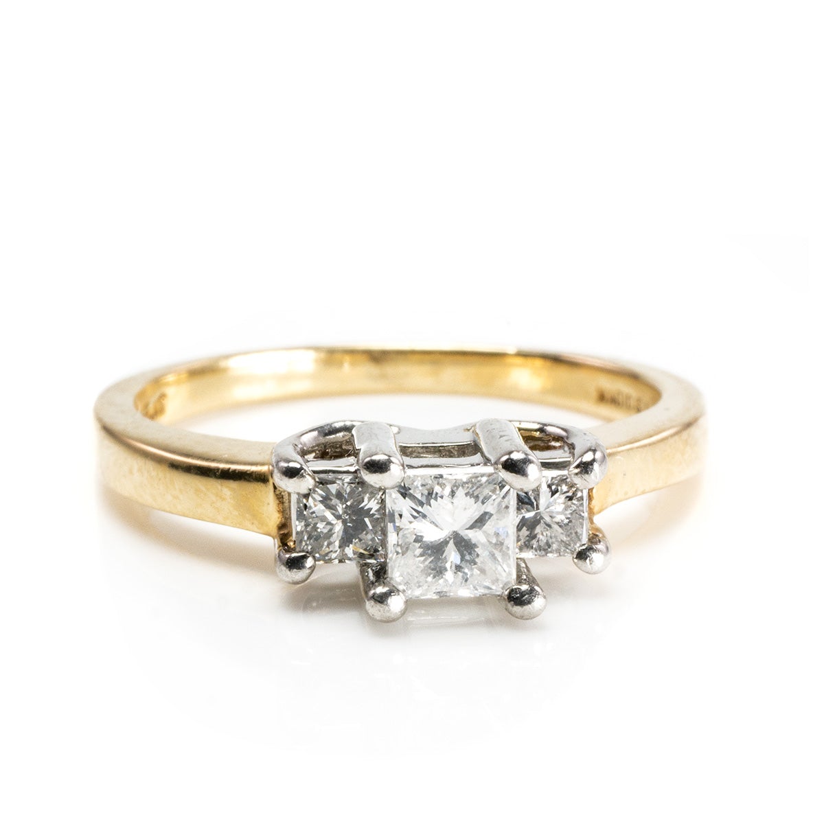 Great Lakes Boutique 14 k Yellow Gold Platinum Head Diamond Ring