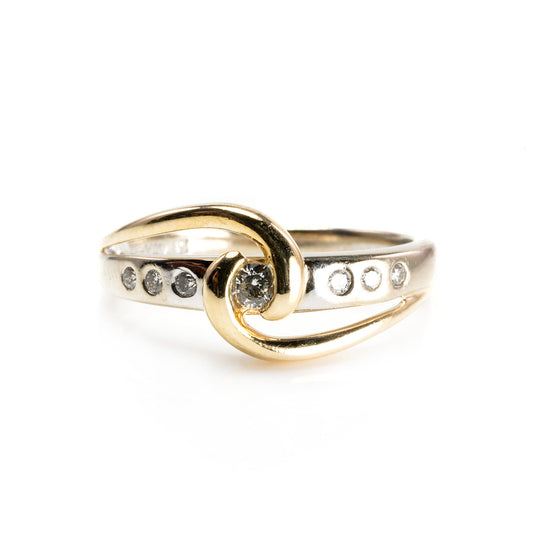 14 k Two Tone Diamond Fashion Ring