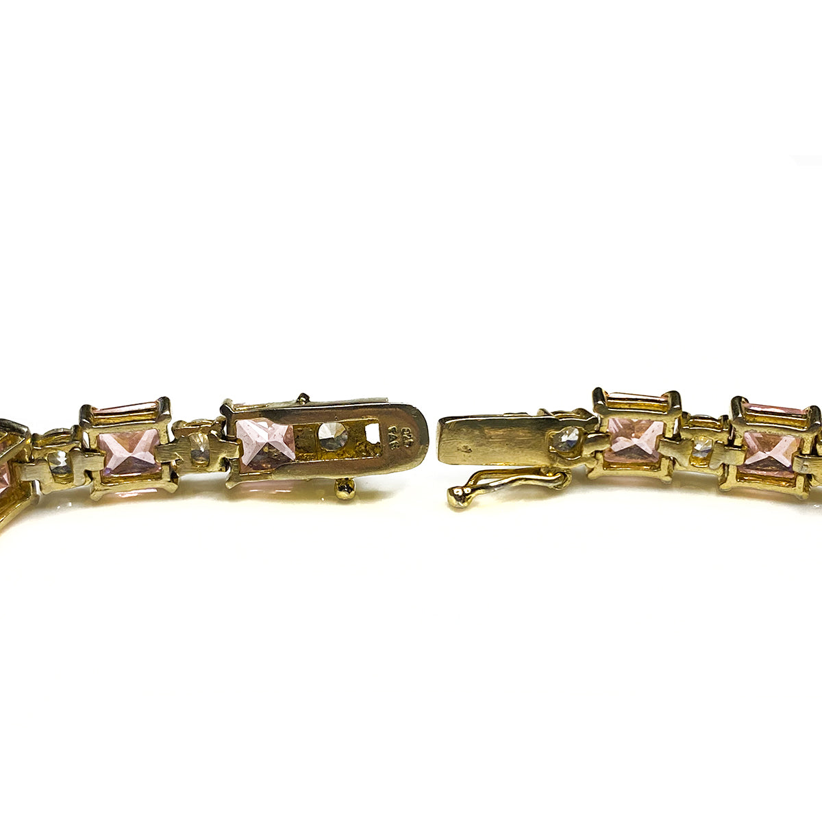 Great Lakes Boutique Gold Plated Pink Cubic Zirconia Bracelet