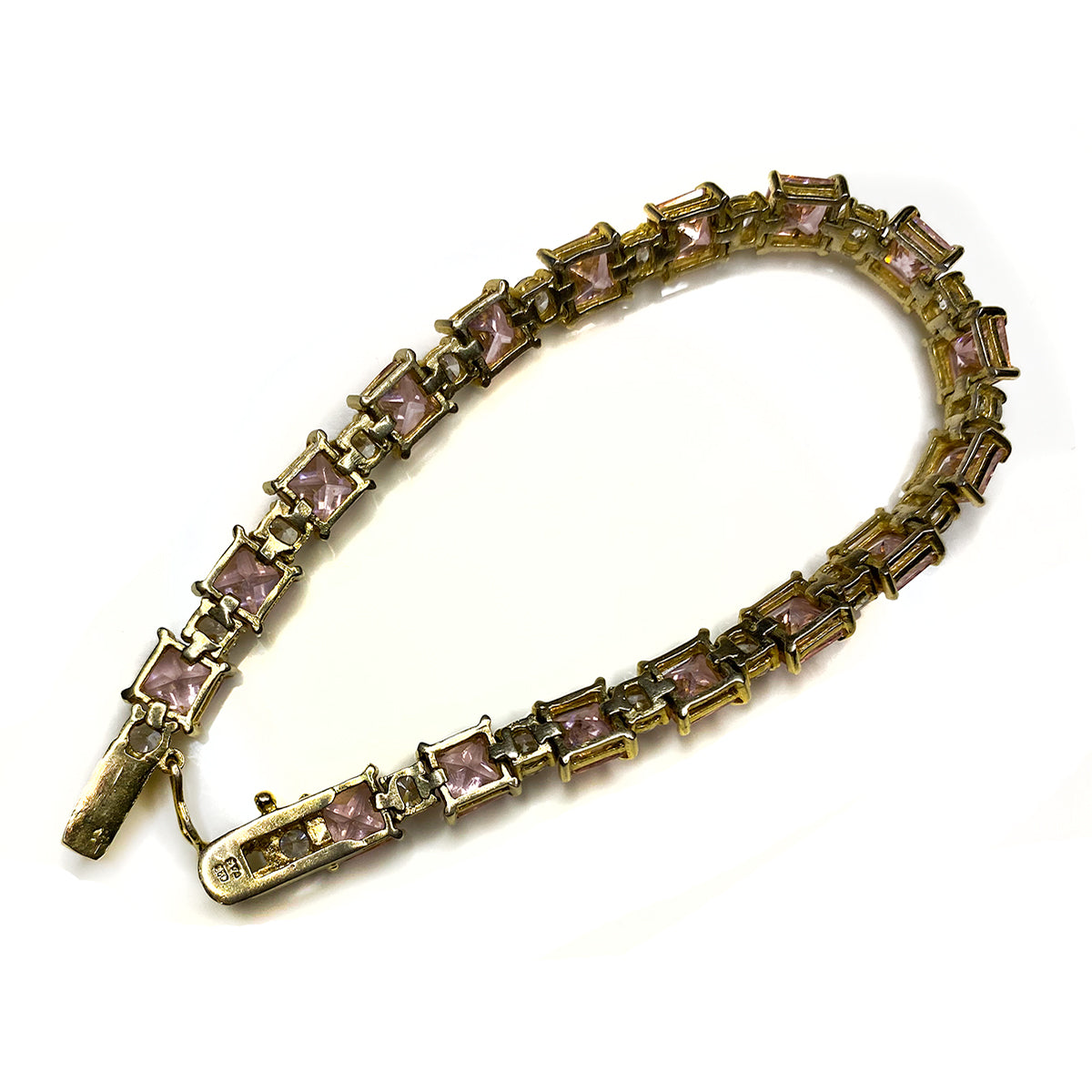 Great Lakes Boutique Gold Plated Pink Cubic Zirconia Bracelet