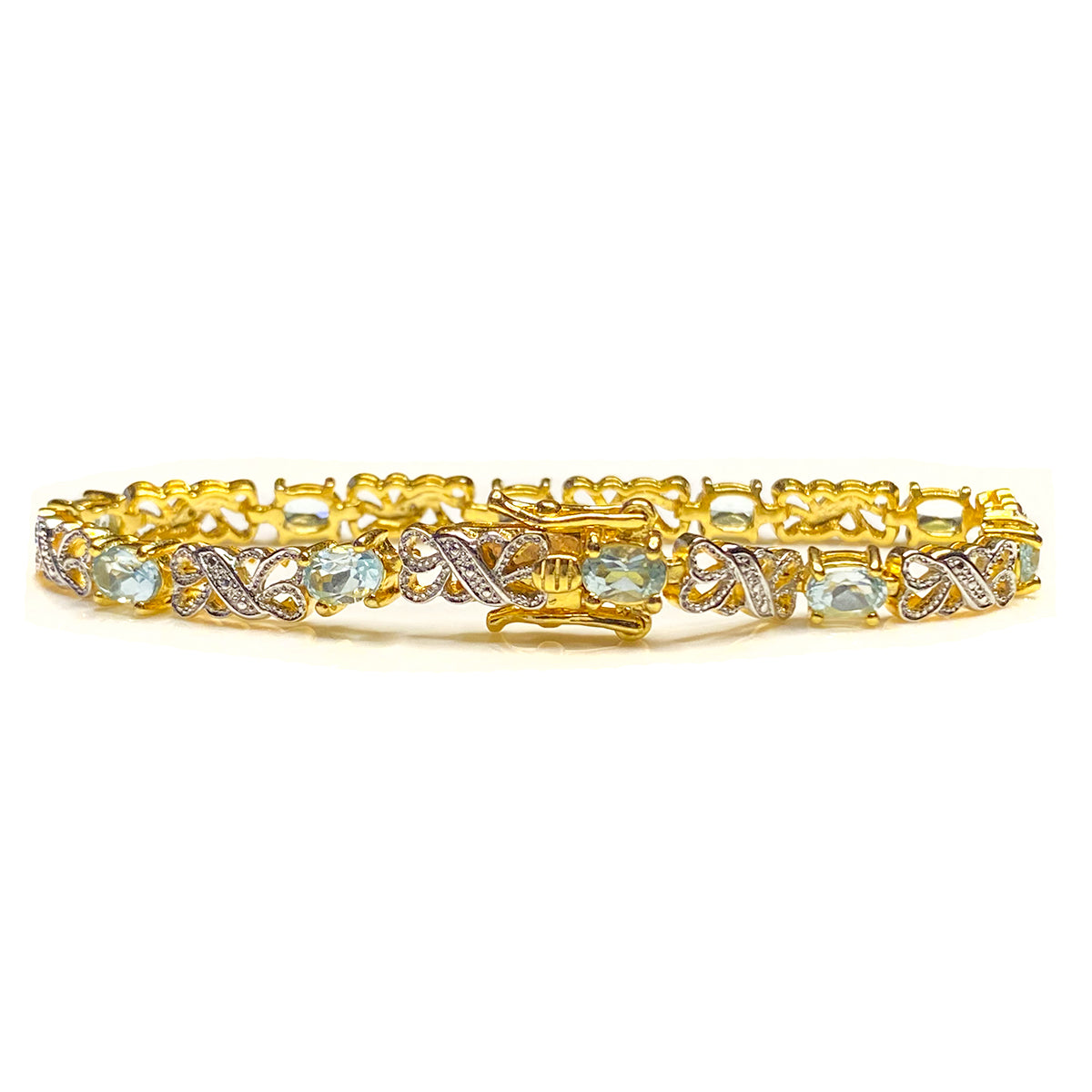 Great Lakes Boutique Gold Plated Blue Quartz Bracelet