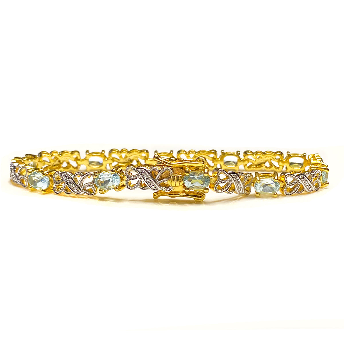 Great Lakes Boutique Gold Plated Blue Quartz Bracelet