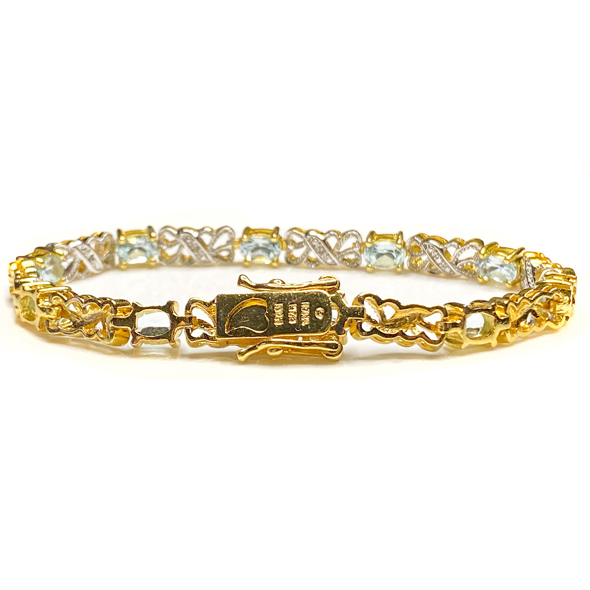 Great Lakes Boutique Gold Plated Blue Quartz Bracelet