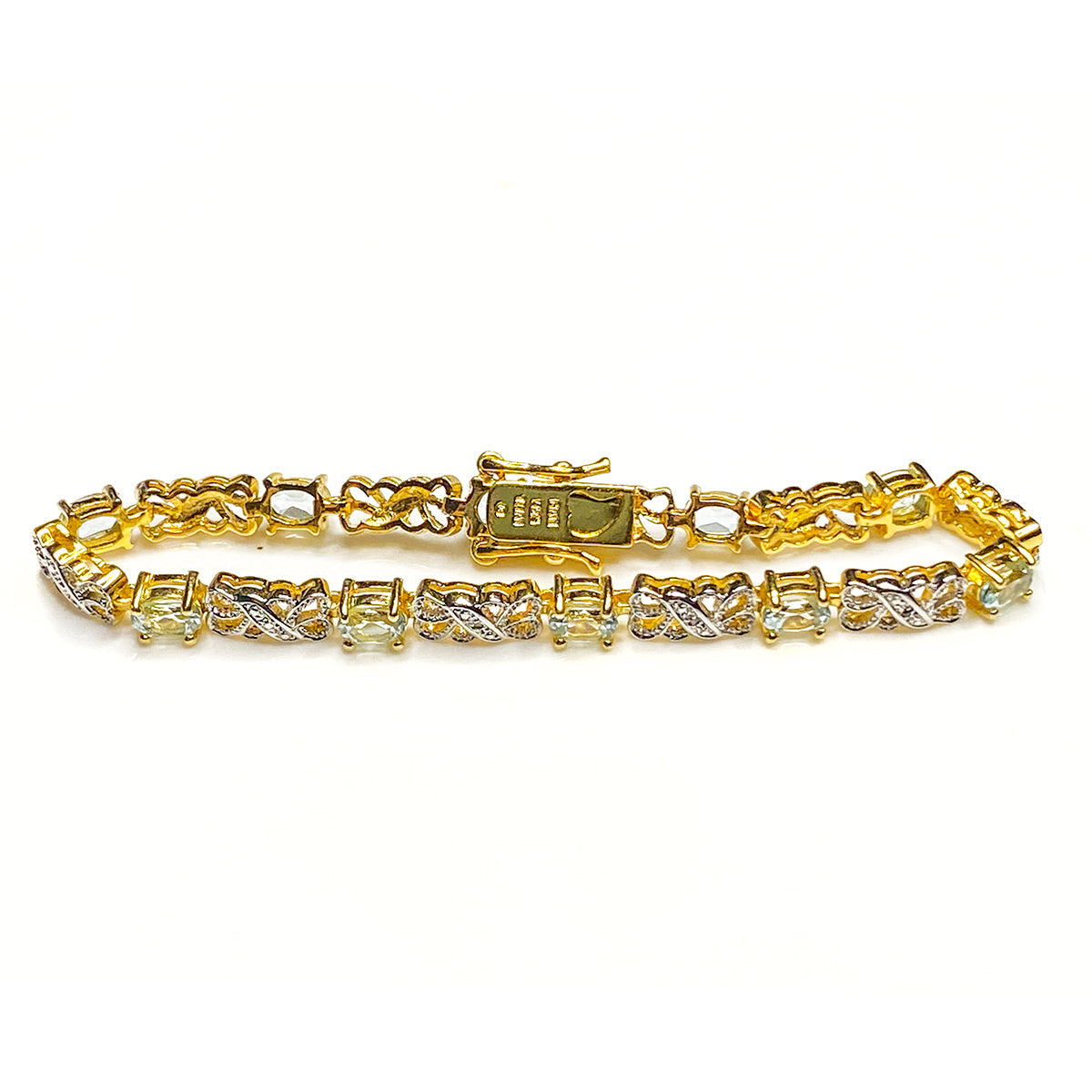 Great Lakes Boutique Gold Plated Blue Quartz Bracelet