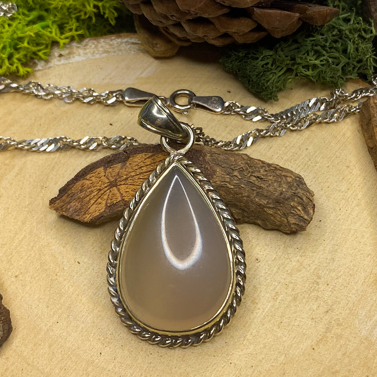 Great Lakes Boutique Silver &amp; Gray Chalcedony Necklace
