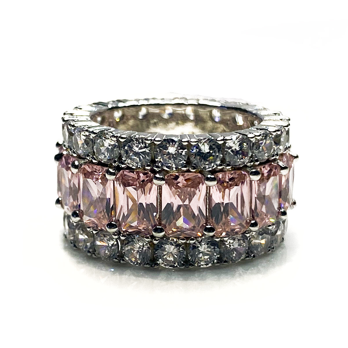Great Lakes Boutique Silver &amp; Pink Cubic Zirconia Ring